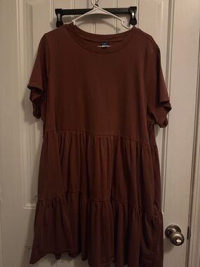 Old Navy Rust Brown Crewneck Tee Dress